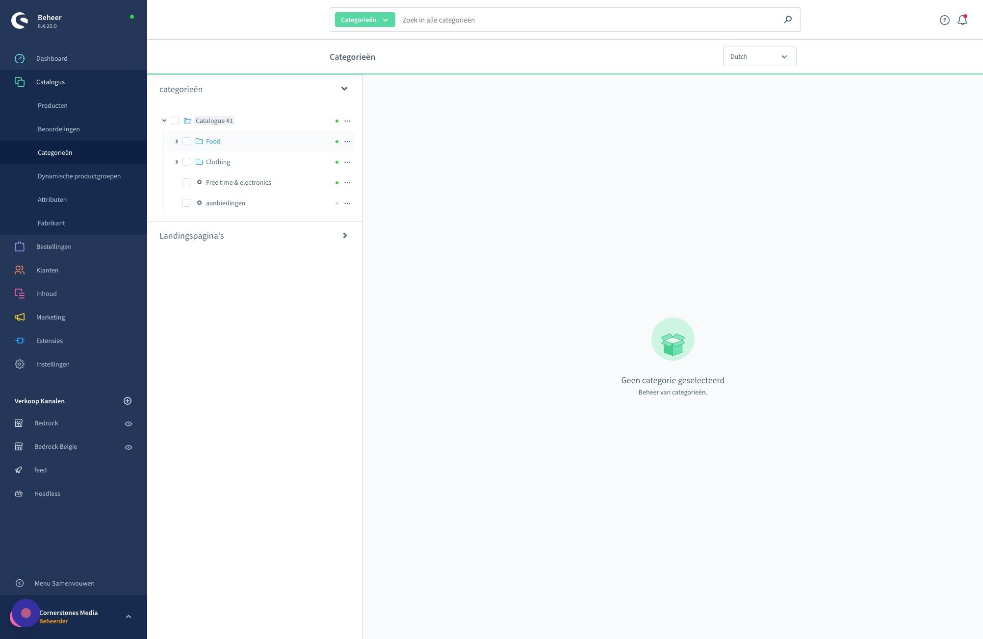 Screenshot of: Selecteer de gewenste categorie