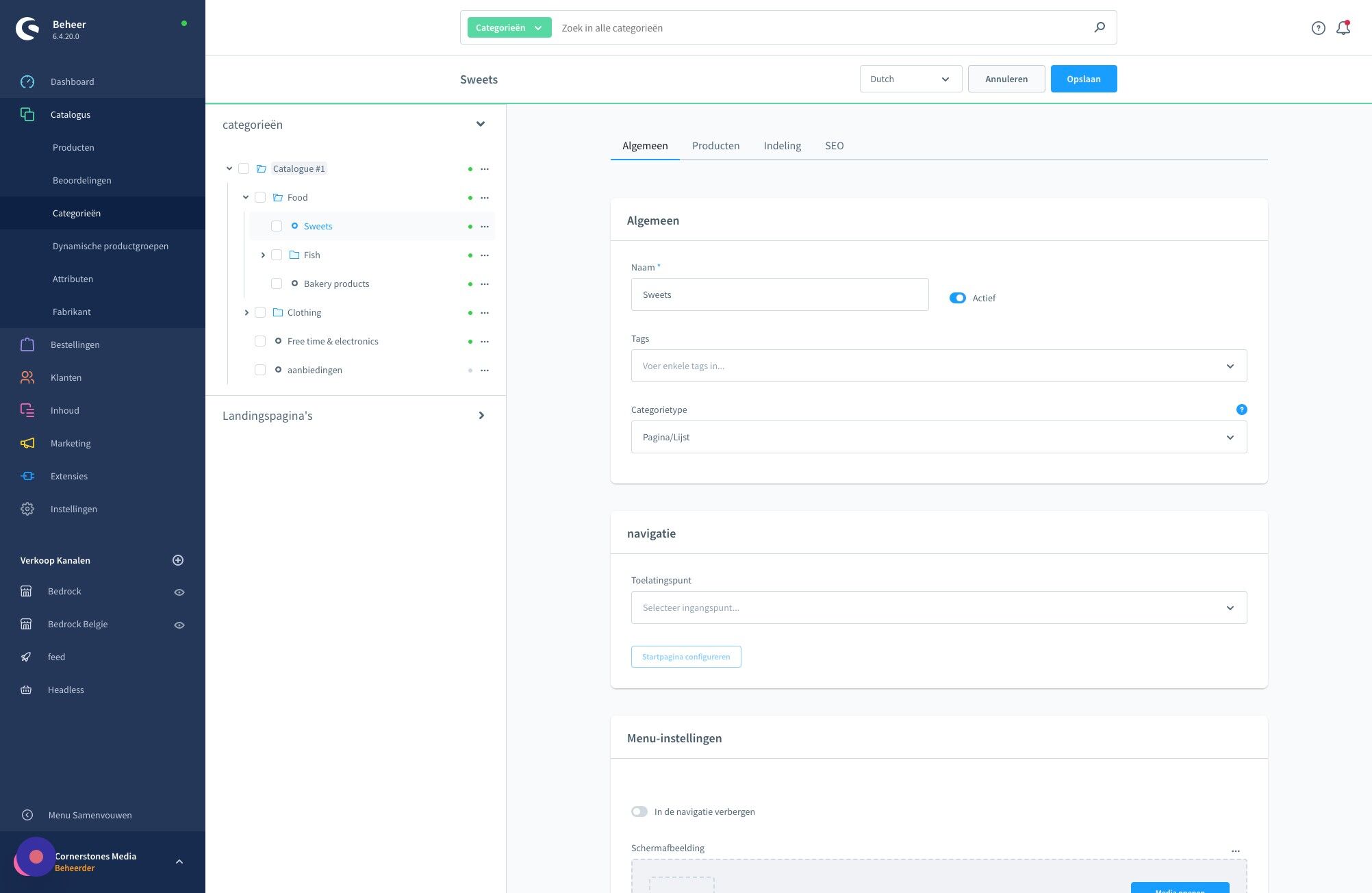 Screenshot of: Open tabblad "Indeling"