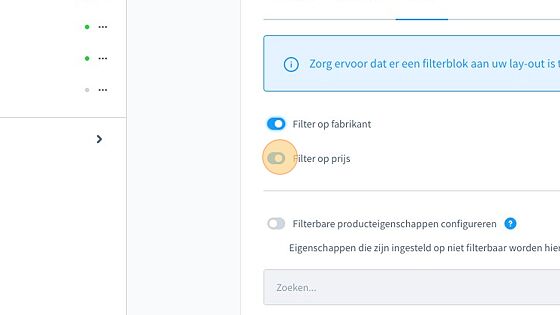 Screenshot of: Click the "Filter op prijs" field.