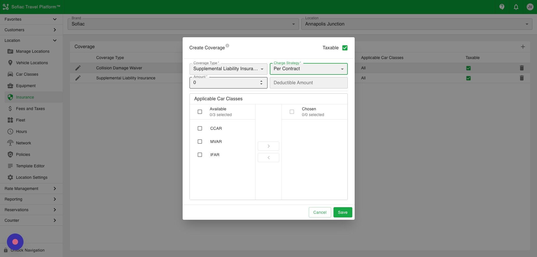 Screenshot of: Adjust the amount to be charged based upon the charge strategy. You can also set a deductible amount.