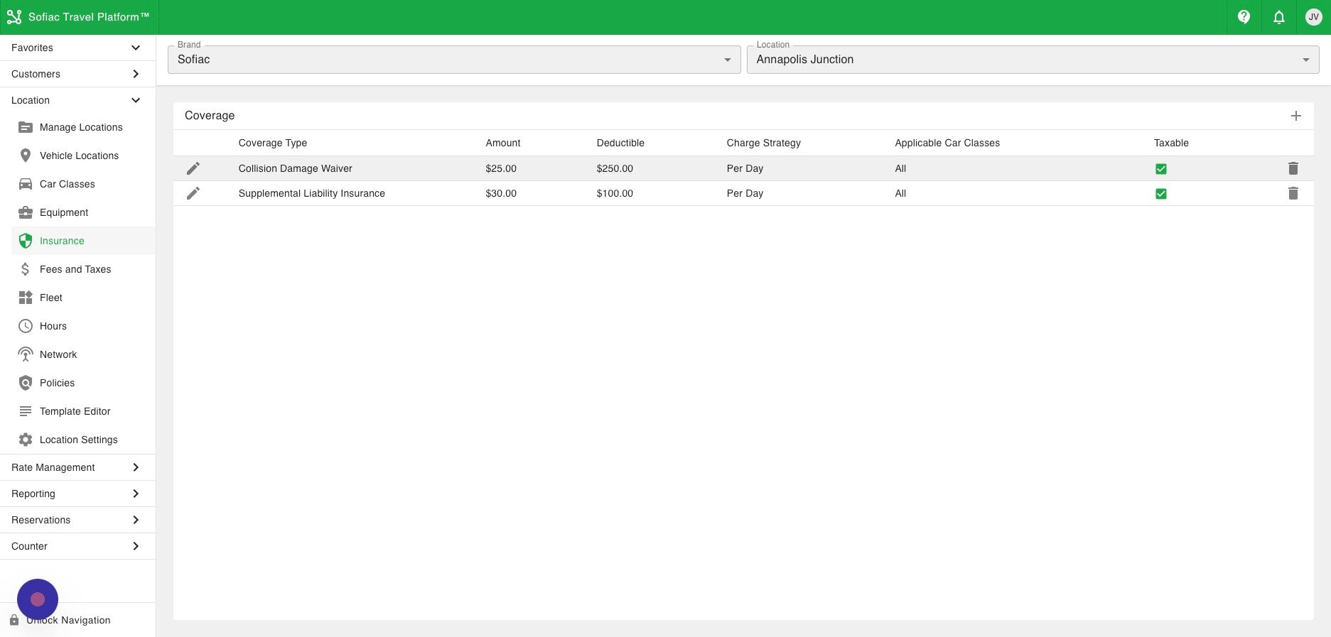 Screenshot of: Go to the Insurance tab.