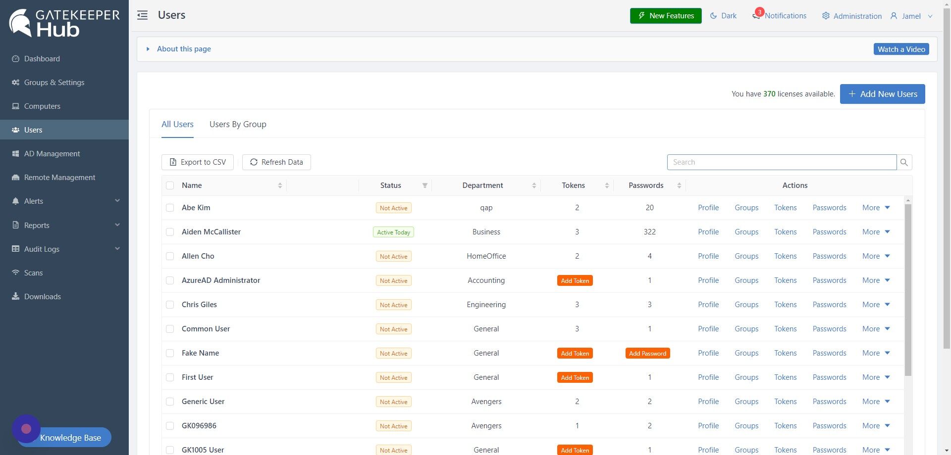 Screenshot of: In the search field, type the name of the user and click enter. 
