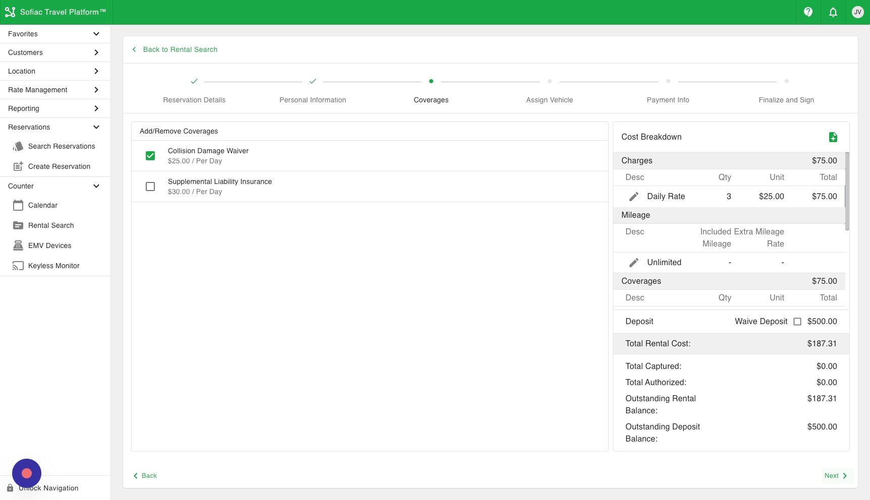 Screenshot of: Click "Next" after any coverage is added.