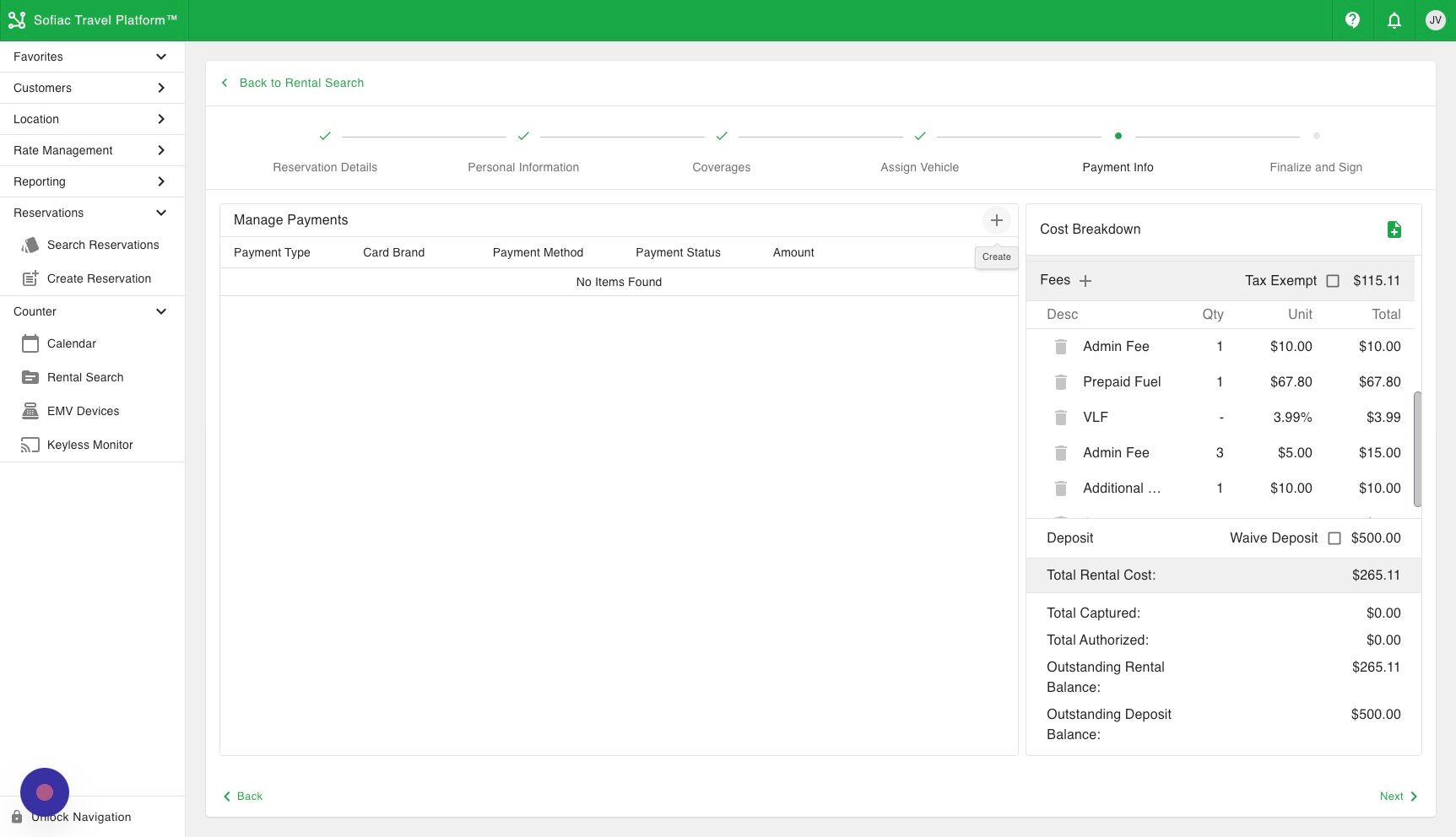 Screenshot of: On this page you can then add payments by hitting the plus icon.