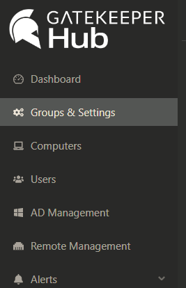 Screenshot of: Go to Groups&Settings.