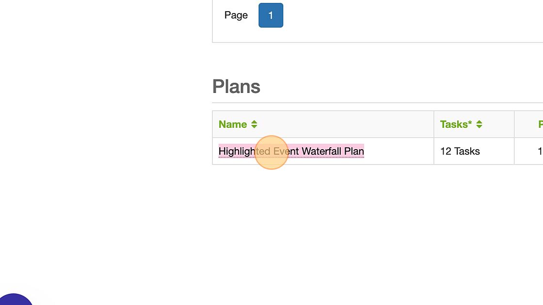 Screenshot of: TDX pulls out all the tasks assigned to you. You will see them under the "My Tasks" header (along with the title of your task, you can see when you should expect to start working on it "Starts" and when it's due "Ends", and you can see the percentage of completeness).
Under that is the "Plans" header. Here you will find all the tasks associated with this project. Click on the name of the plan.