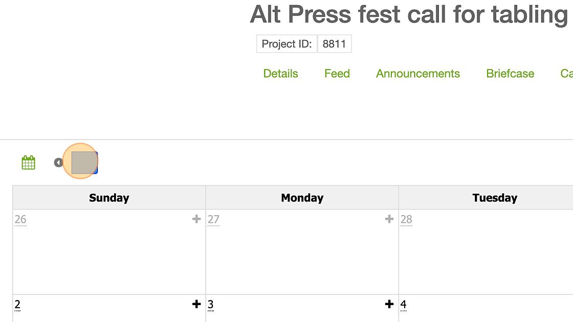 Screenshot of: Tasks are added to the calendar, and stretch across the days which are scheduled for the work to be completed (Start and End dates). You can navigate through the months by clicking on the arrows in the top left corner.
The dark purple tasks are assigned to you, lilac indicates its assigned to someone else.