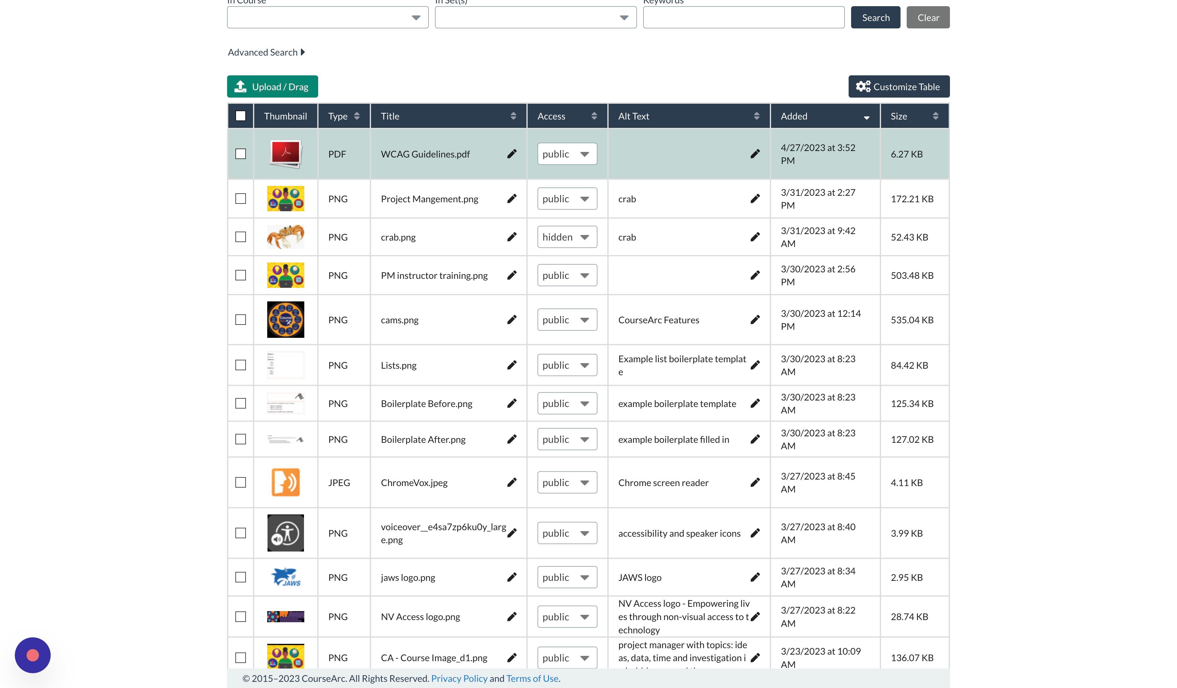 Screenshot of: (1) In the File Manager, navigate to the file that needs to be updated. Click on the checkbox for the file.