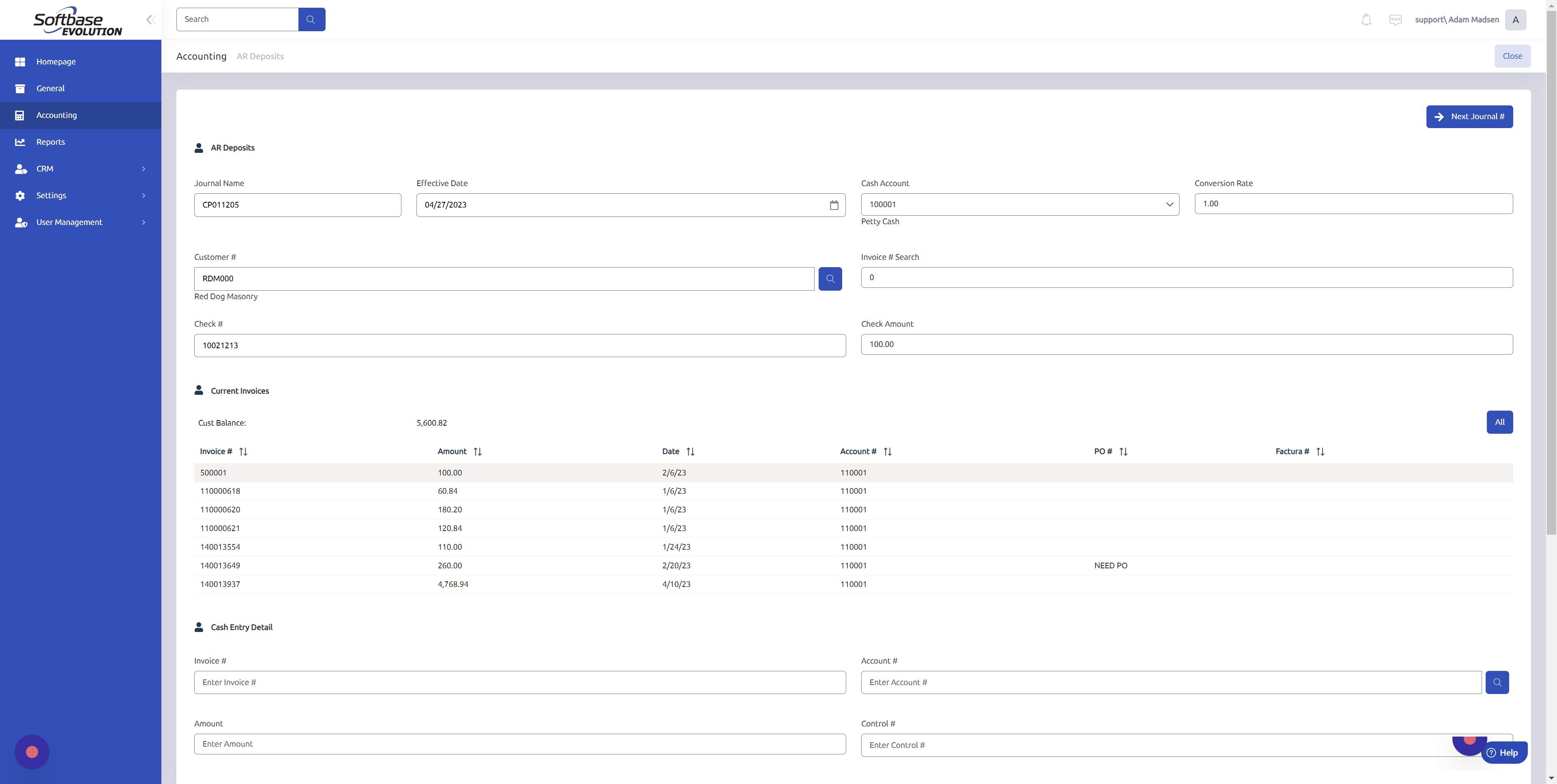 Screenshot of: Click and invoice to pay.