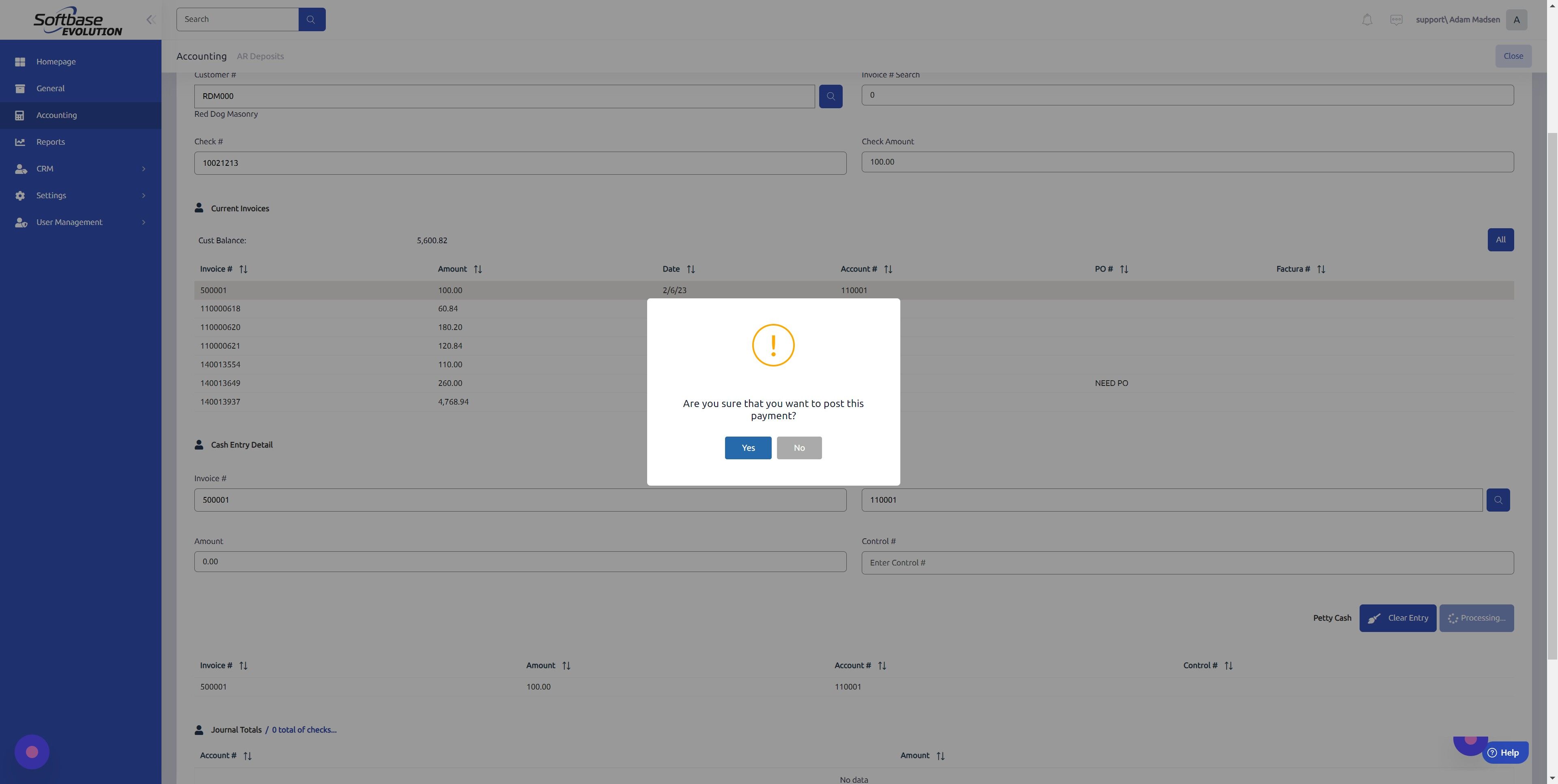 Screenshot of: Click "Yes"
