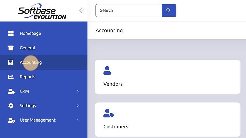 Screenshot of: Click "Accounting"