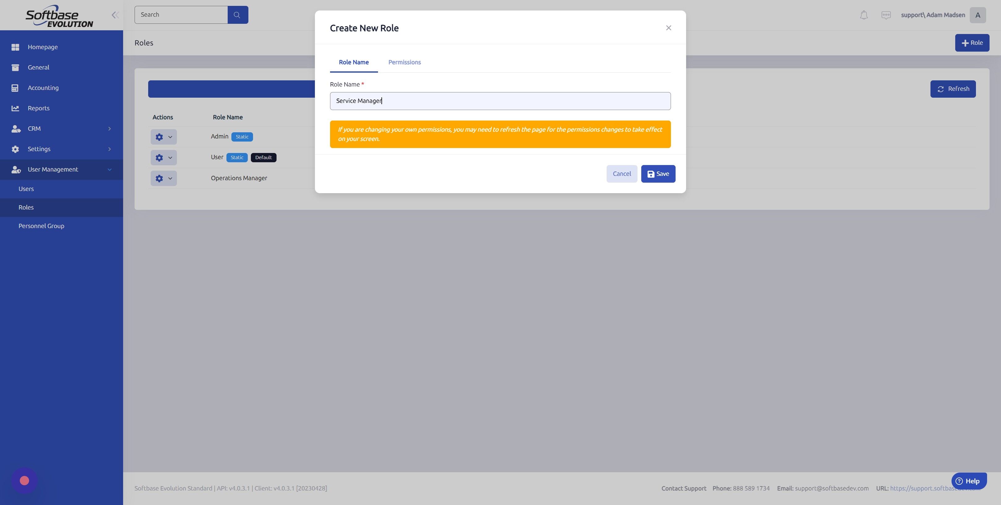 Screenshot of: Click "Permissions"