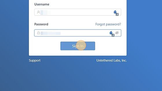 Screenshot of: Navigate to your GateKeeper Hub using your Hub URL and log in.