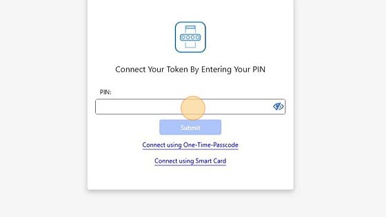 Screenshot of: Enter your PIN