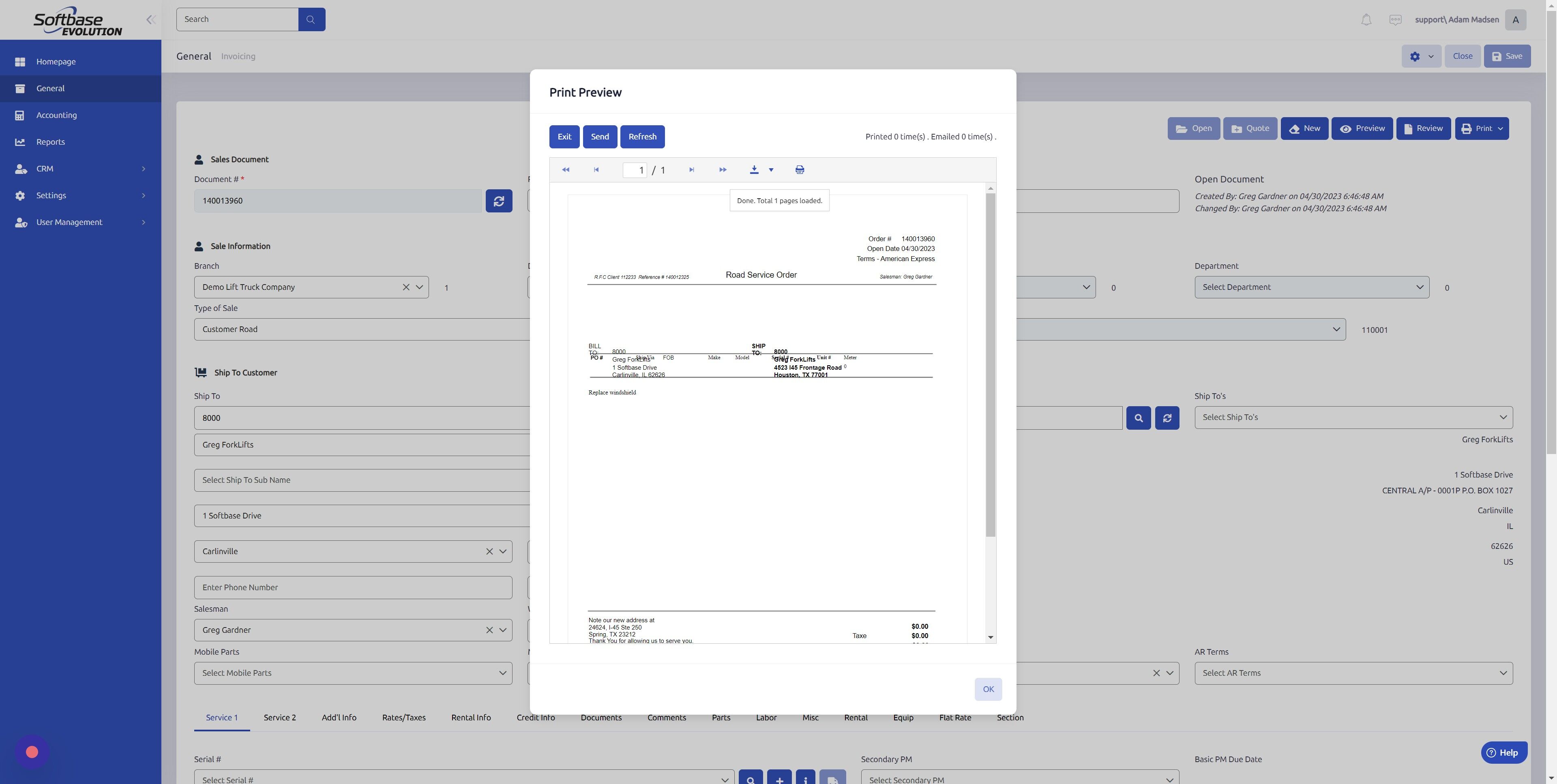 Screenshot of: Click "Send"