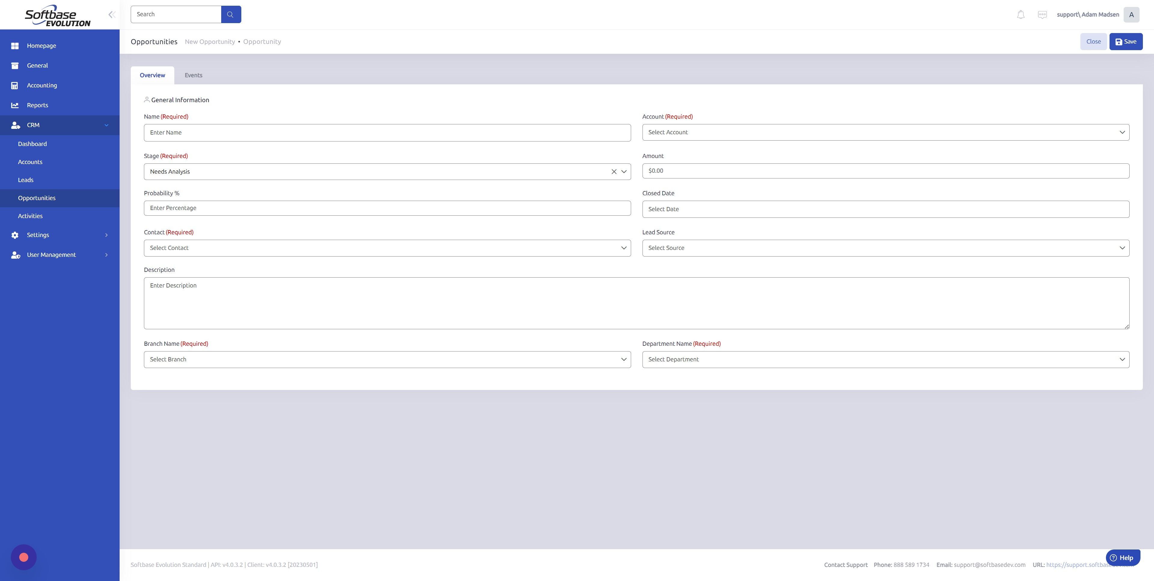 Screenshot of: Add your information and click "Save"