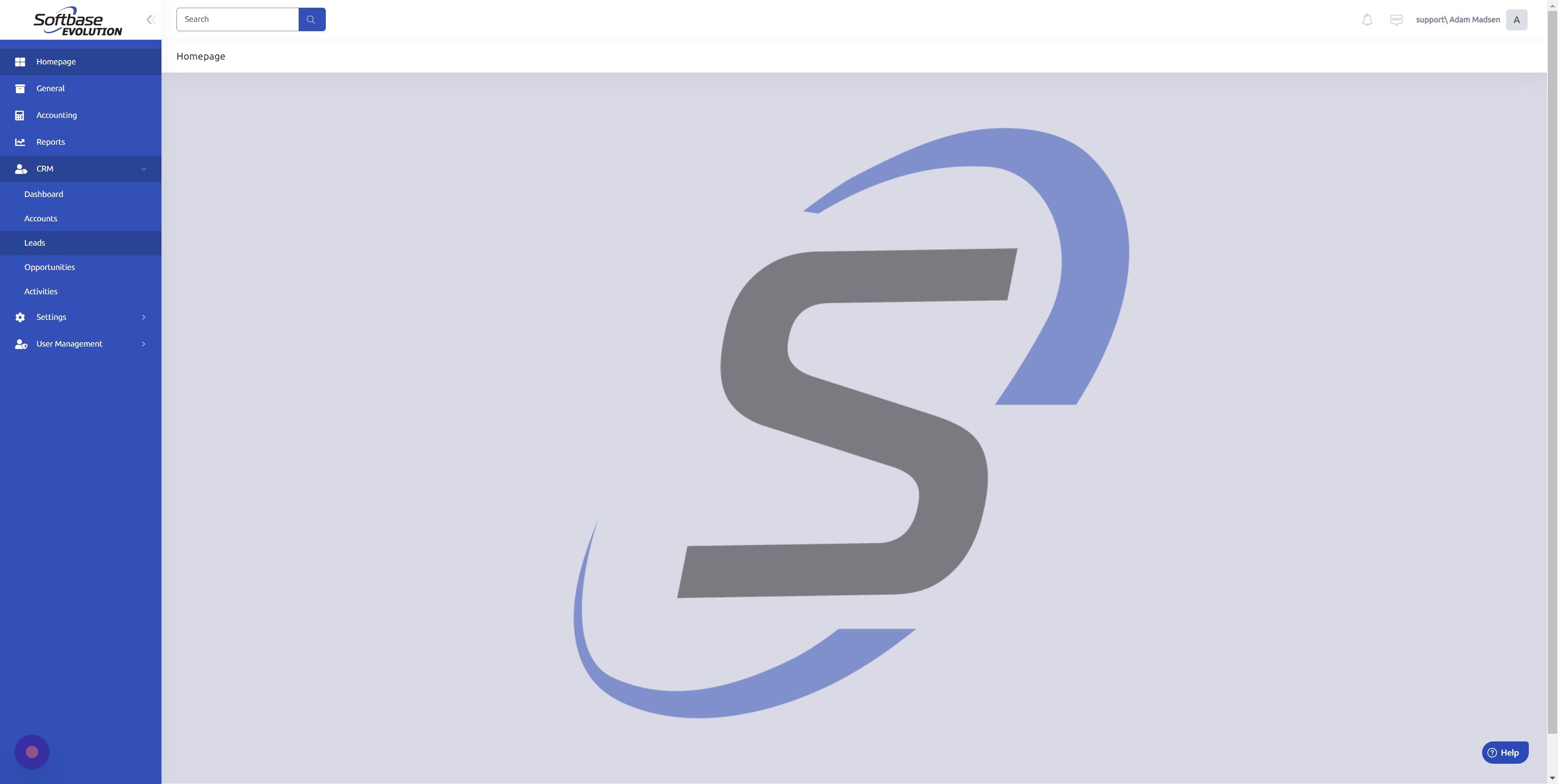 Screenshot of: Click "Leads"