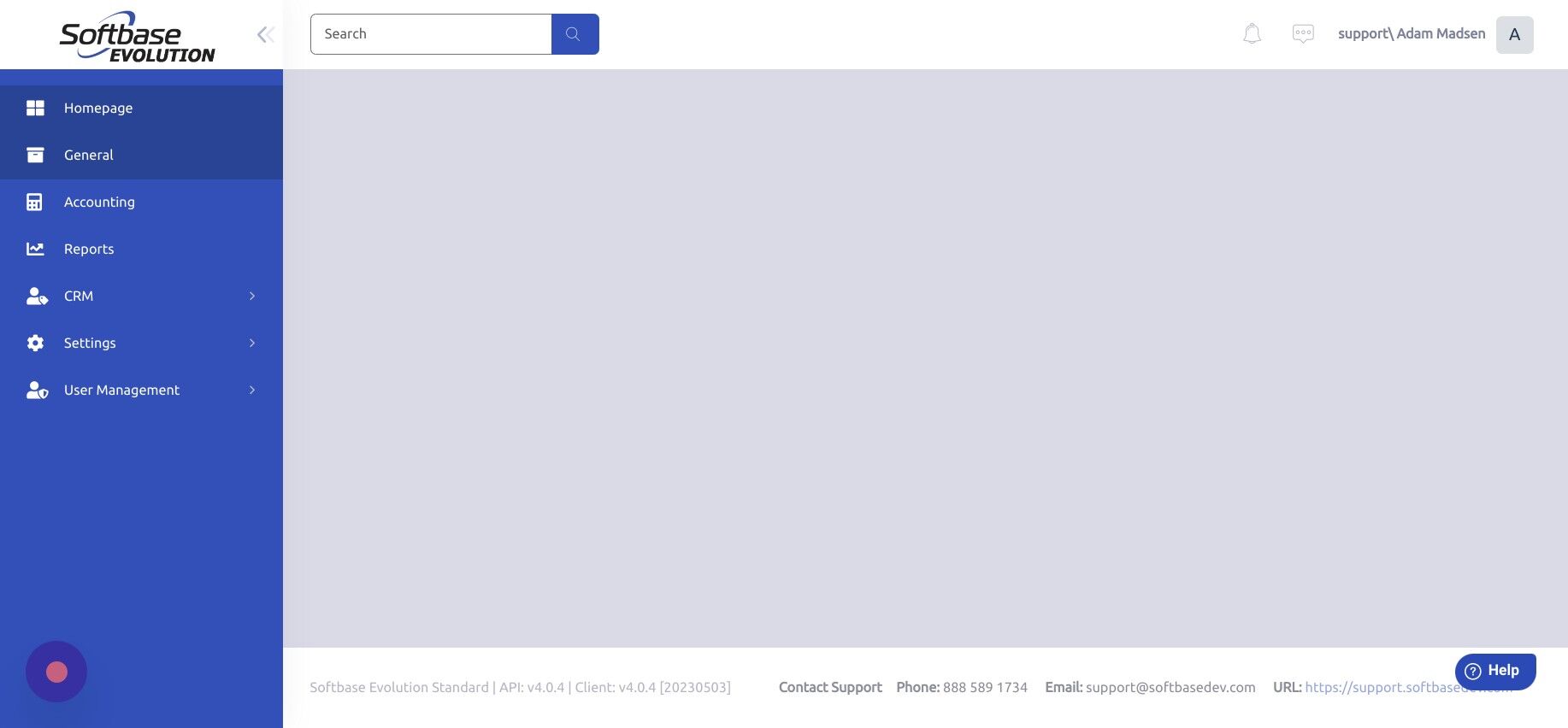 Screenshot of: Click "General"