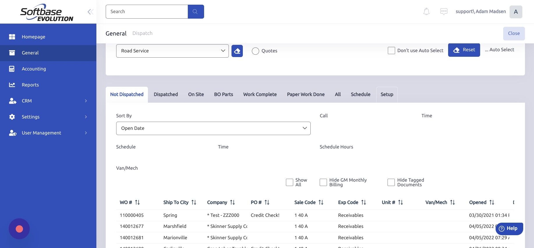 Screenshot of: Click "Setup"