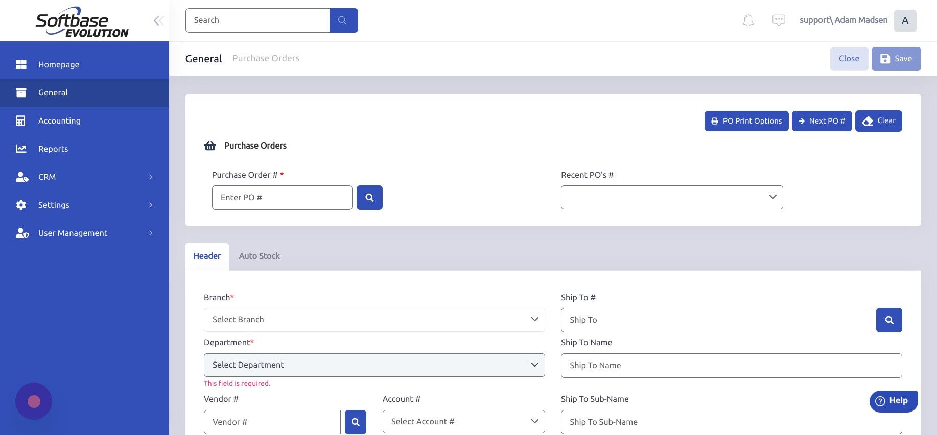Screenshot of: Click "Select Branch"