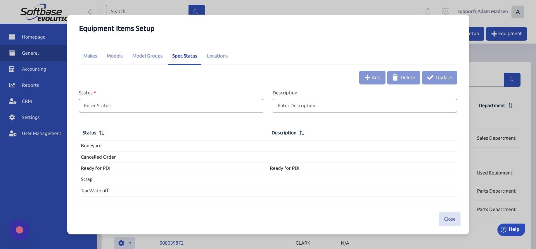 Screenshot of: Locations