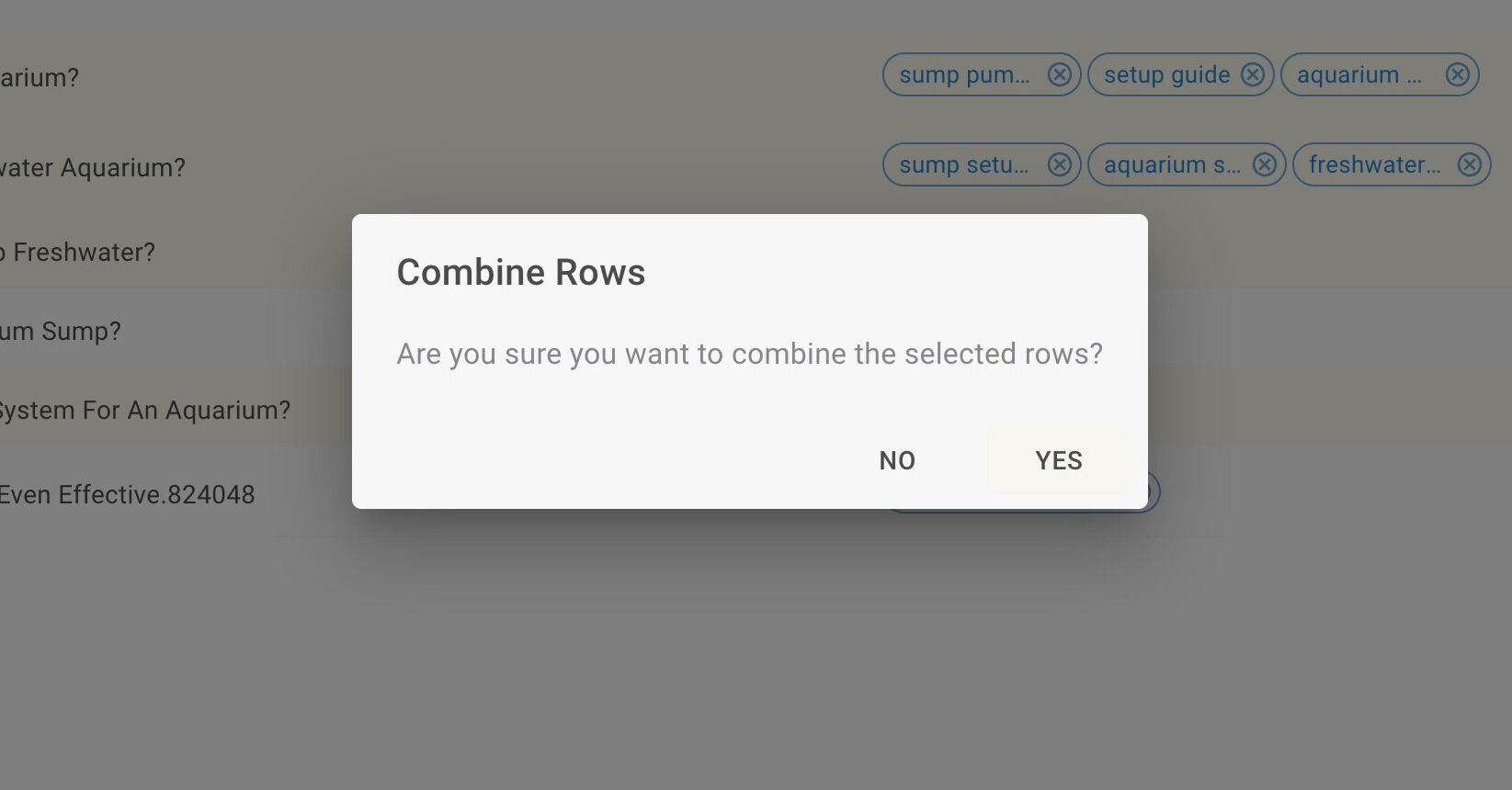 Screenshot of: Click "YES" on the alert box.