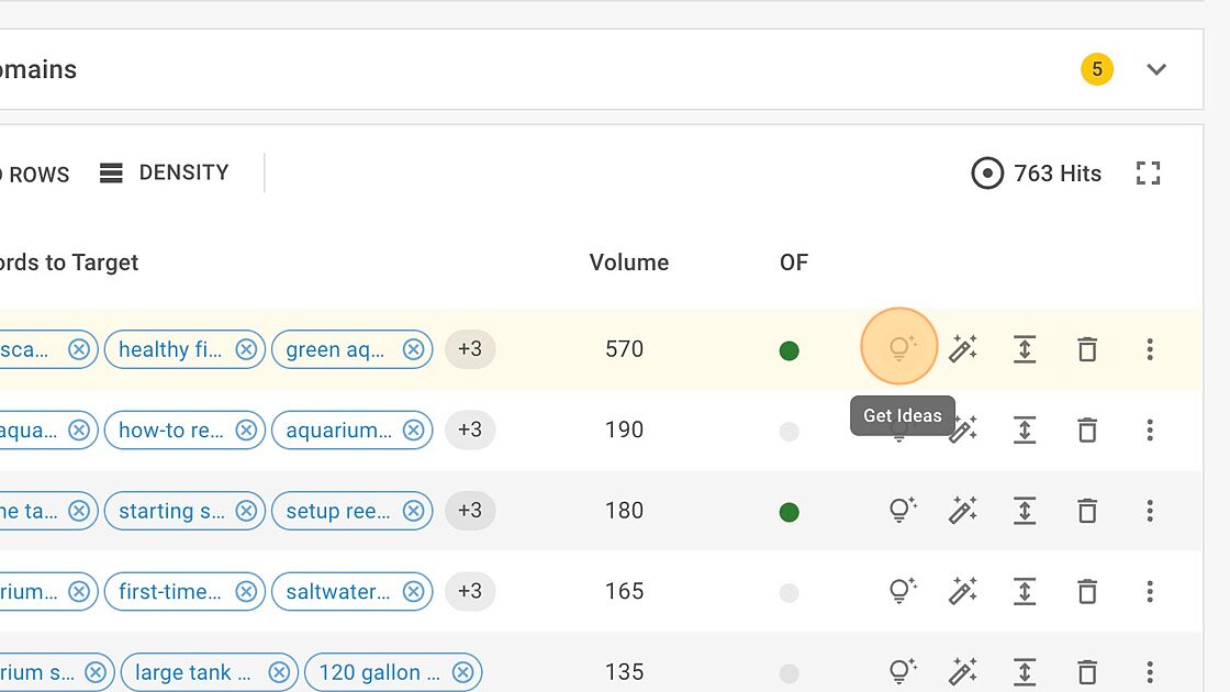 Screenshot of: To get more ideas on the same topic, first click on the "Get Ideas" icon on the left hand side of the article you would like more ideas on.