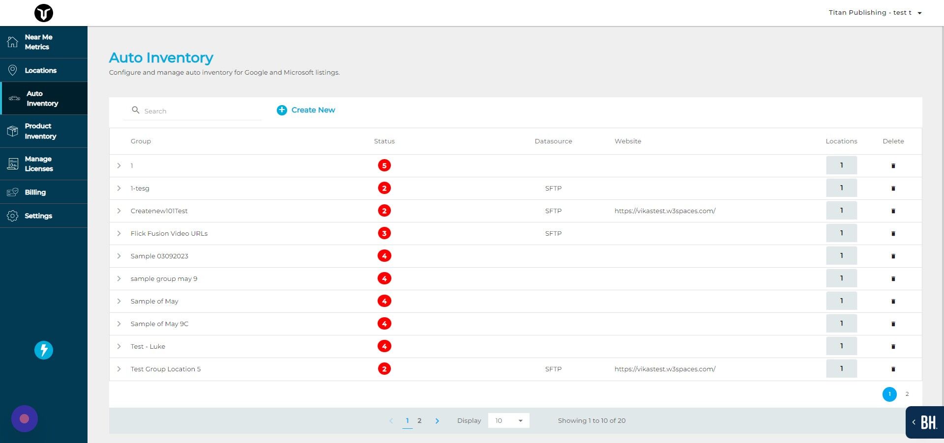 Screenshot of: Click "Create New"