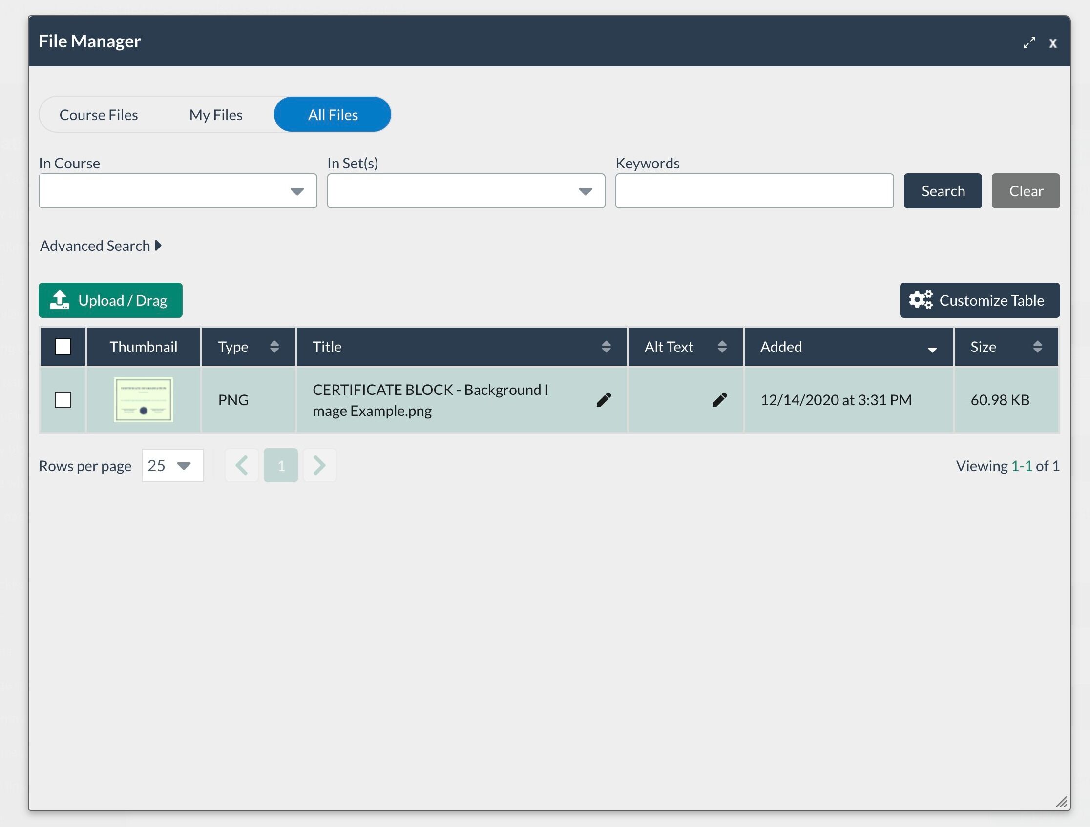 Screenshot of: Click here.