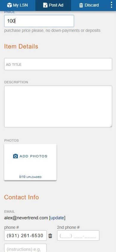 Screenshot of: Enter a Title