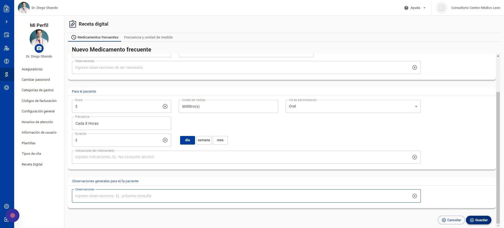 Screenshot of: Haga click en "Guardar"