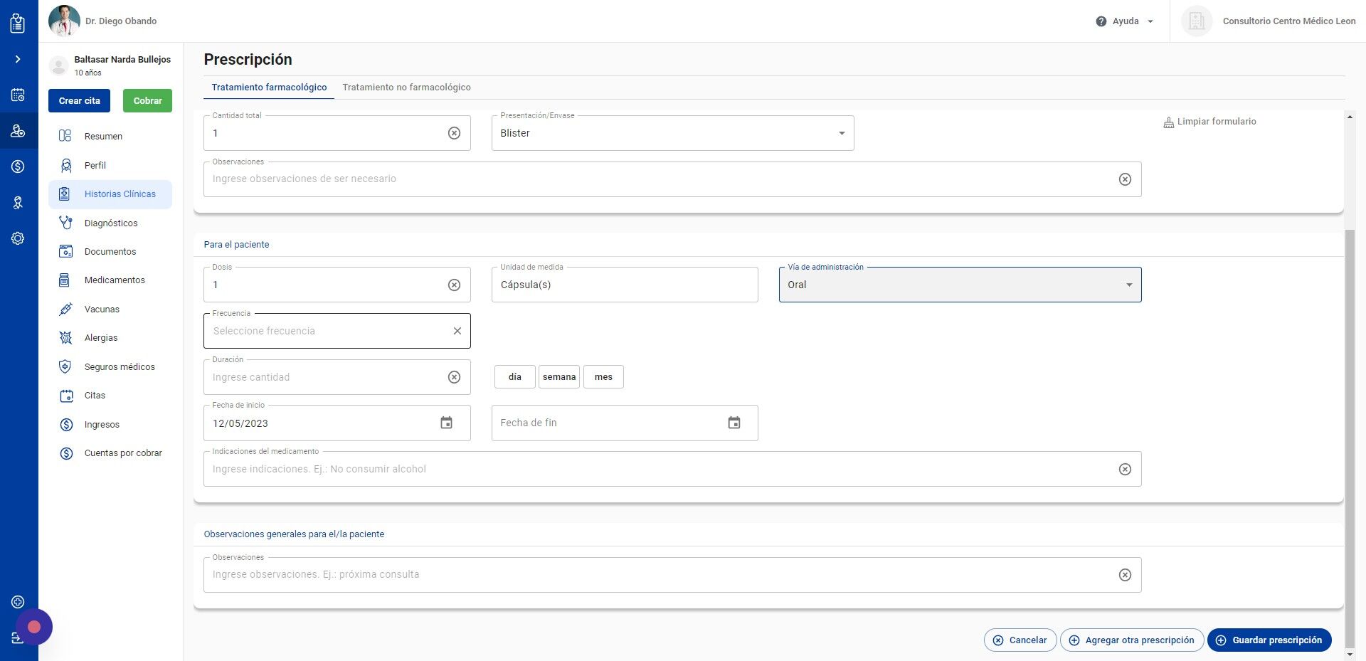 Screenshot of: Haga click en Frecuencia