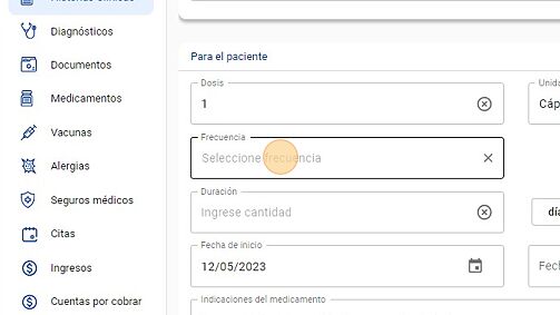 Screenshot of: Haga click en Frecuencia
