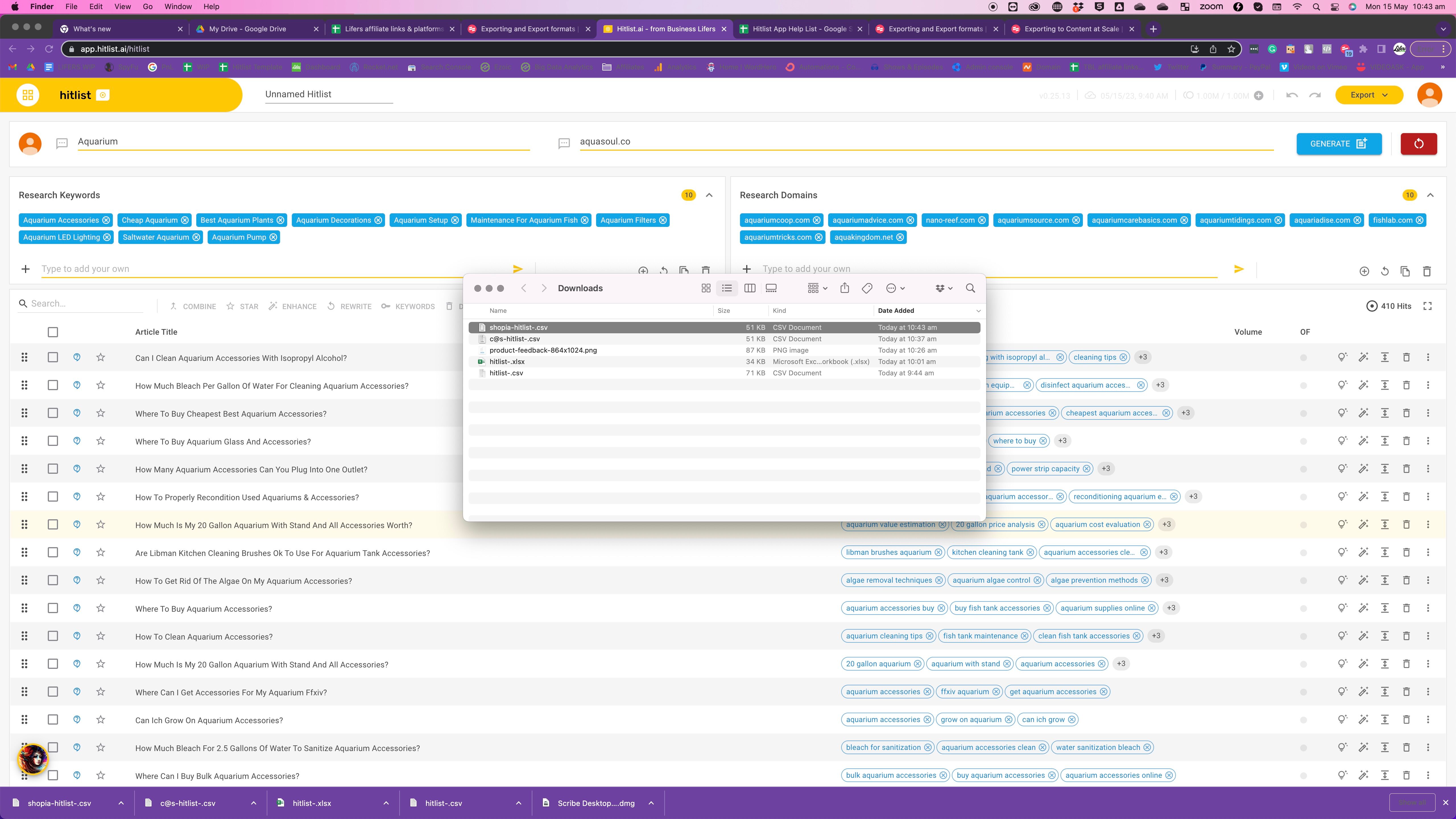 Screenshot of: Download the csv to your computer.