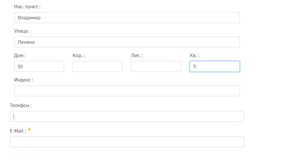 Screenshot of: Дополнительно можете указать Ваш номер телефона.
