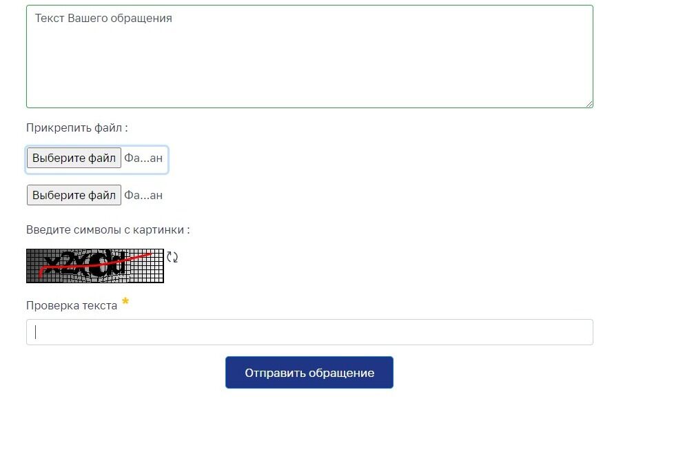 Screenshot of: Введите код проверки.