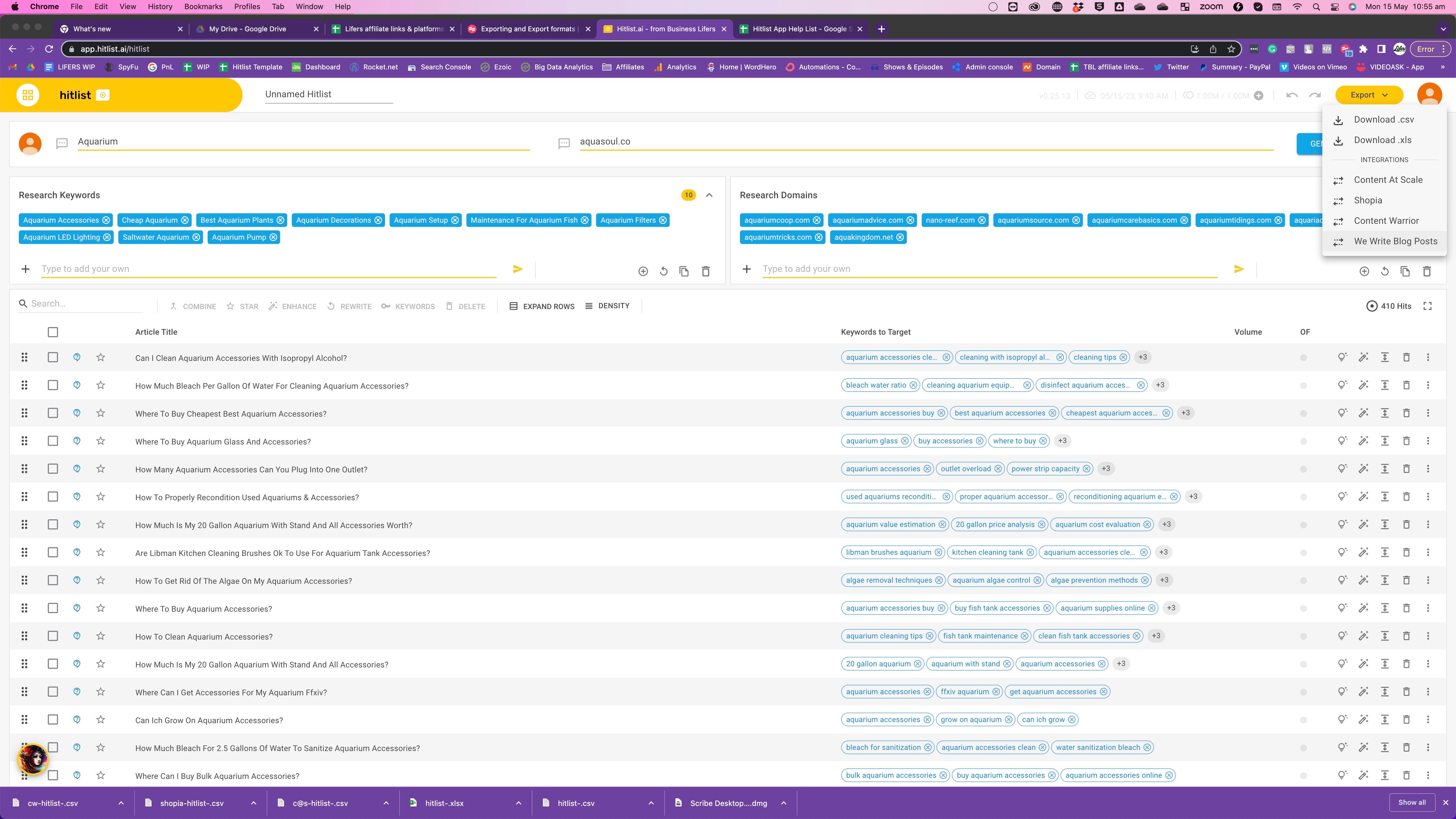 Screenshot of: A dropdown will appear. Click on "We Write Blog Posts".