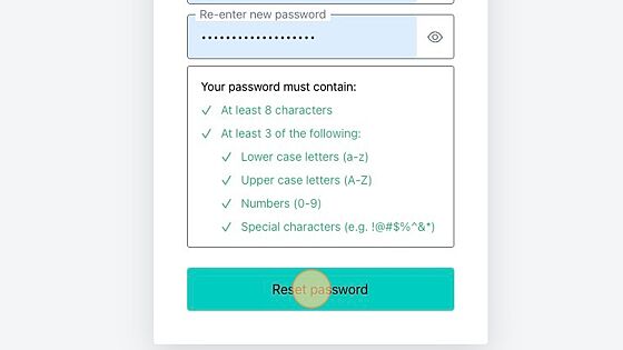Screenshot of: Click "Reset password"