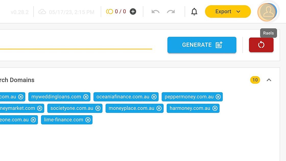 Screenshot of: To alter your subscription settings, start by clicking on your user profile image on the top right.