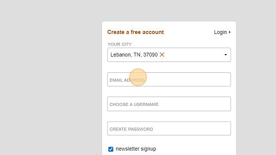 Screenshot of: Enter your Email Address