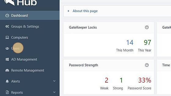 Screenshot of: Click "Users" tab.