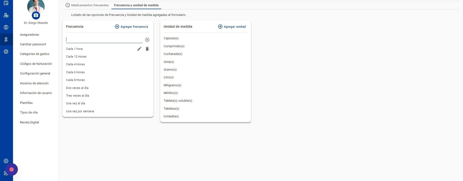 Screenshot of: Haga click en éste espacio en ingrese la nueva frecuencia