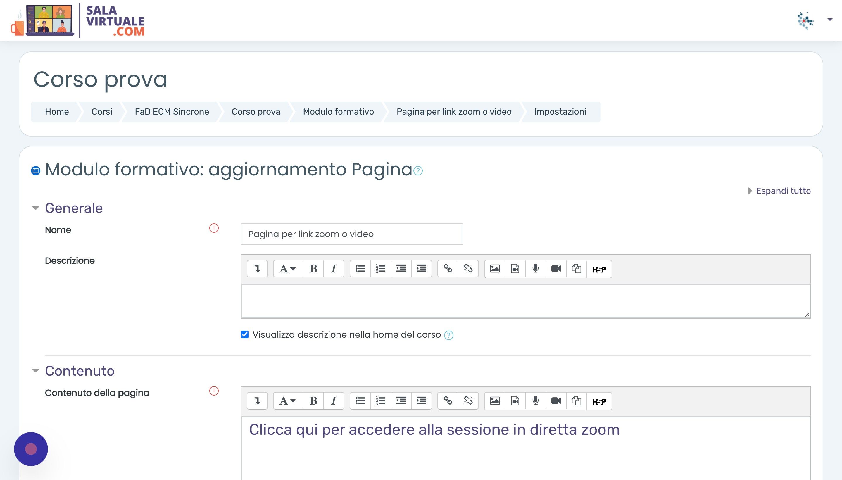 Screenshot of: E nel campo 