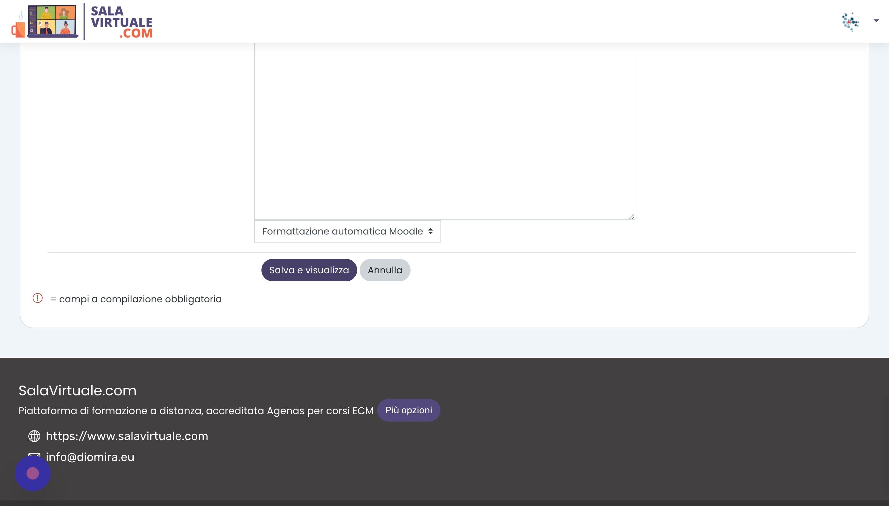 Screenshot of: Salva le modifiche.