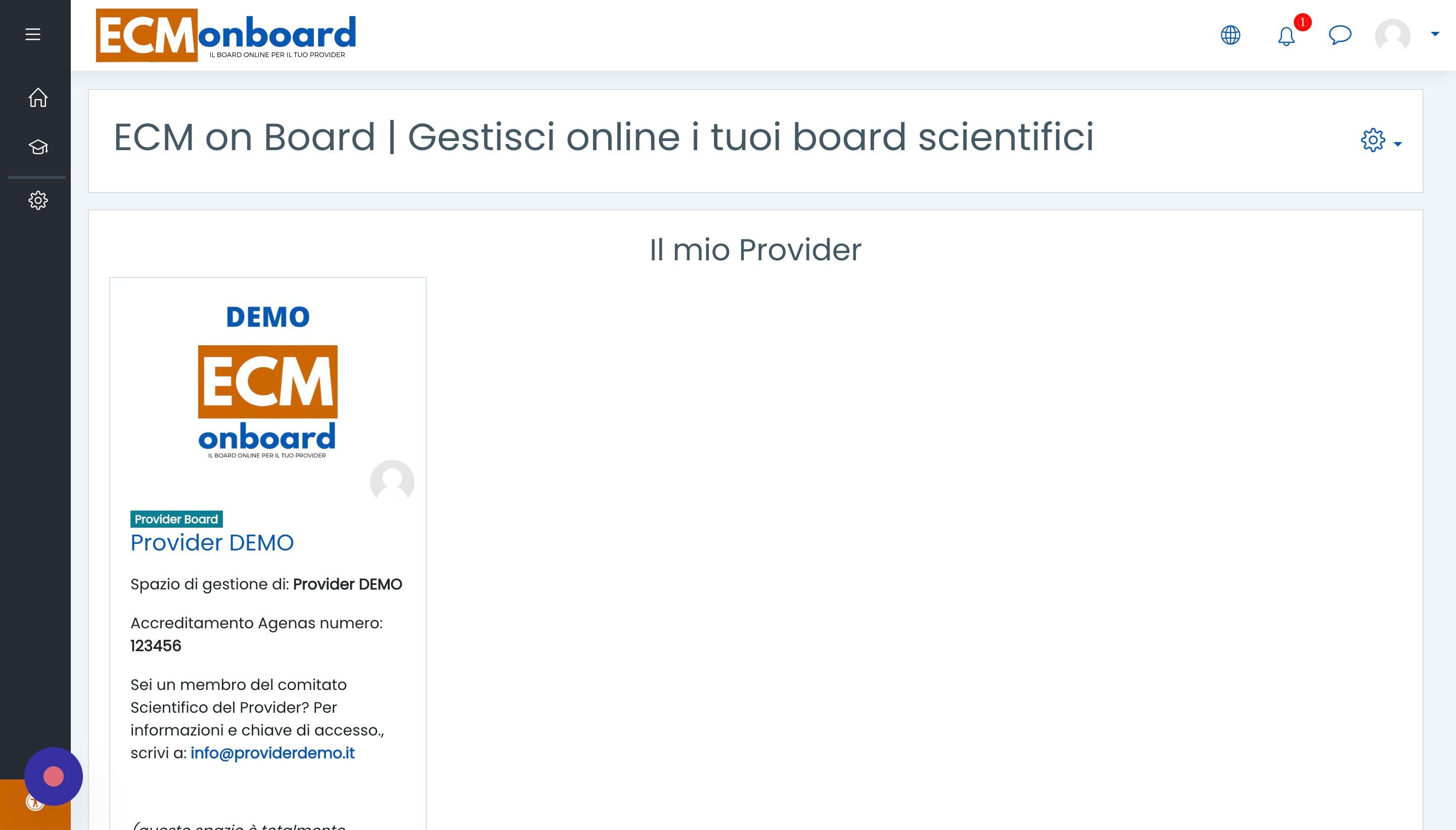 Screenshot of: Cliccare la scheda del proprio board.