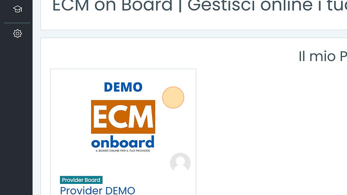 Screenshot of: Cliccare la scheda del proprio board.