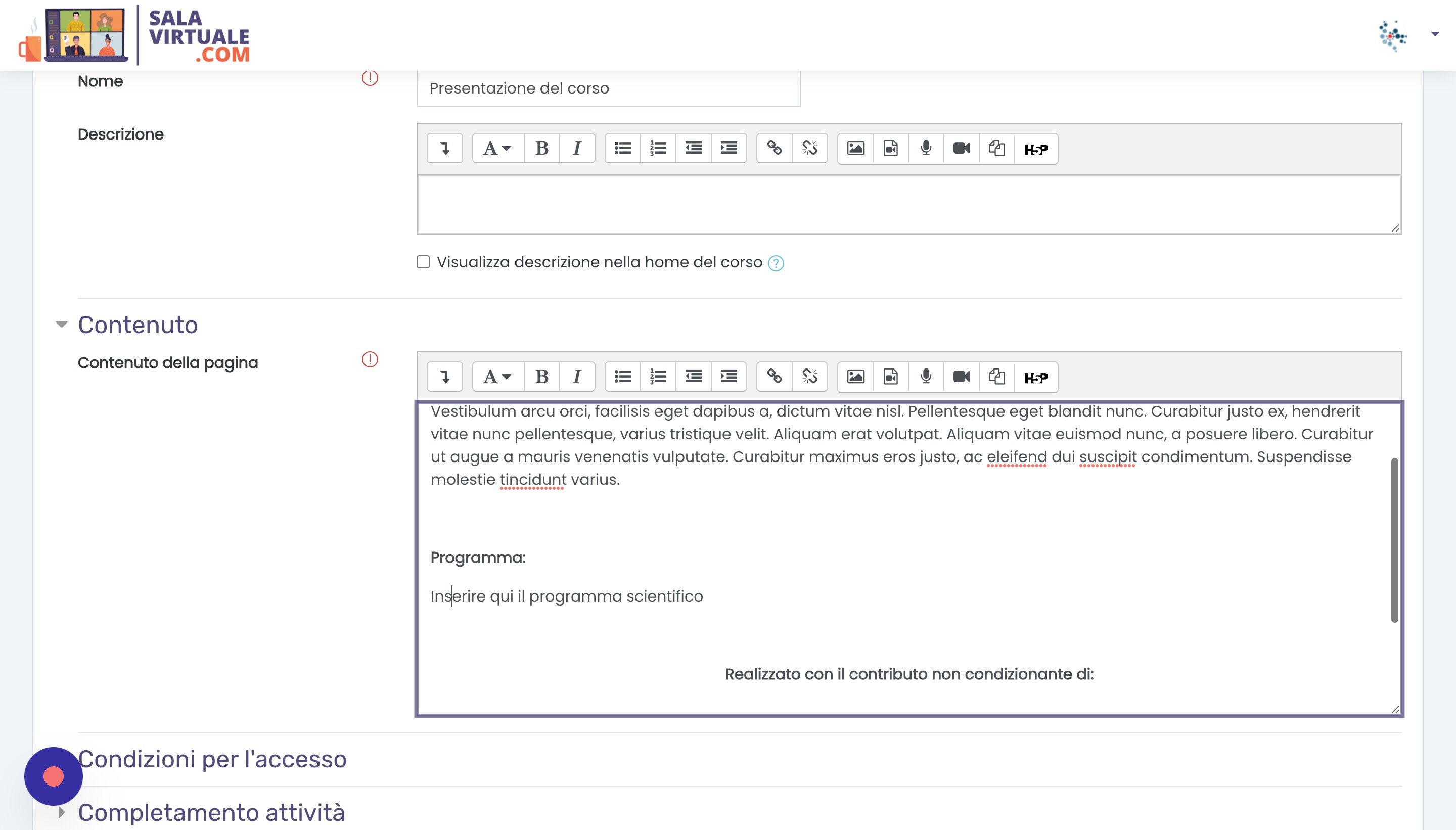 Screenshot of: ...e il programma