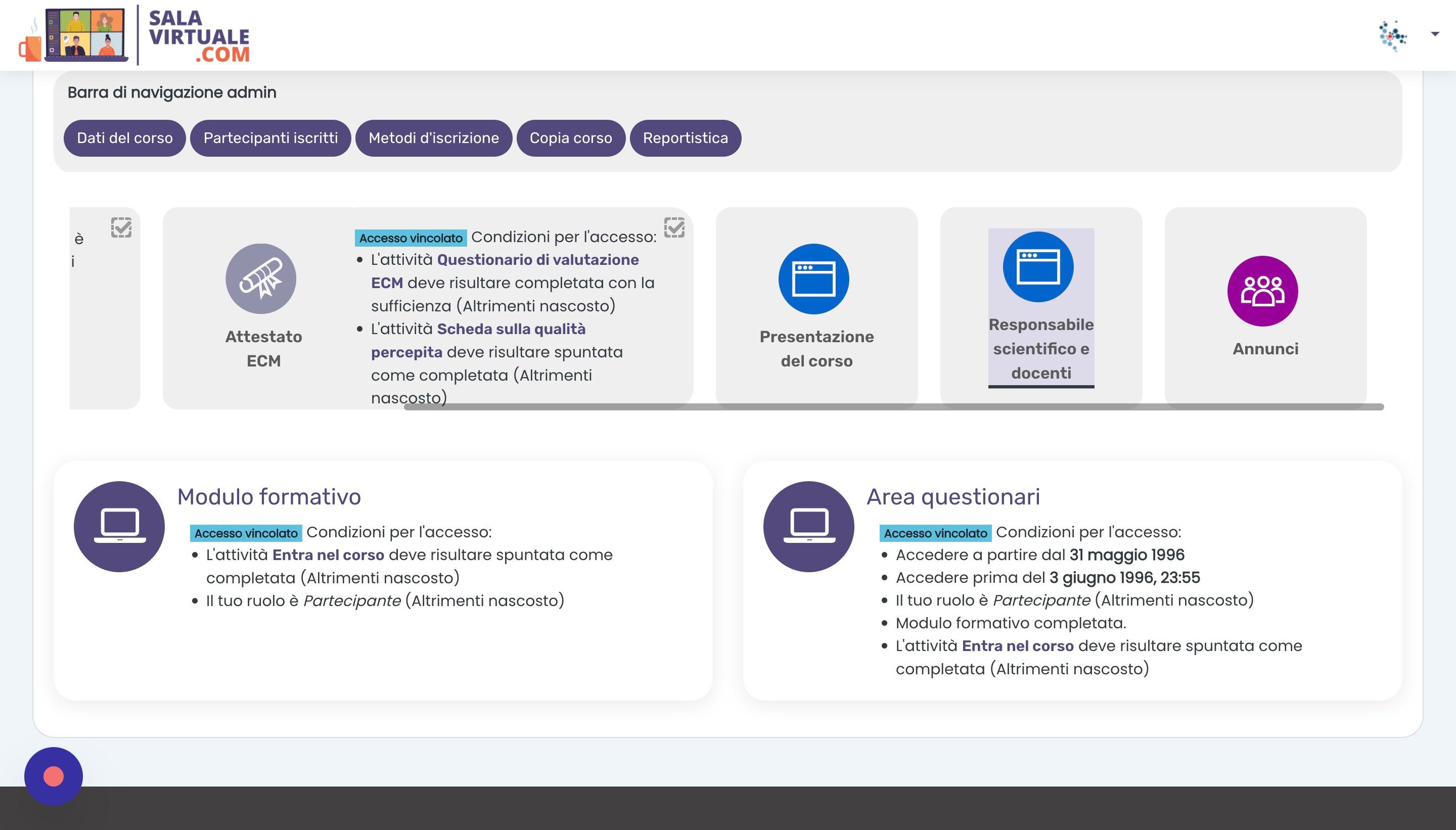 Screenshot of: Passiamo ora alla pagina 