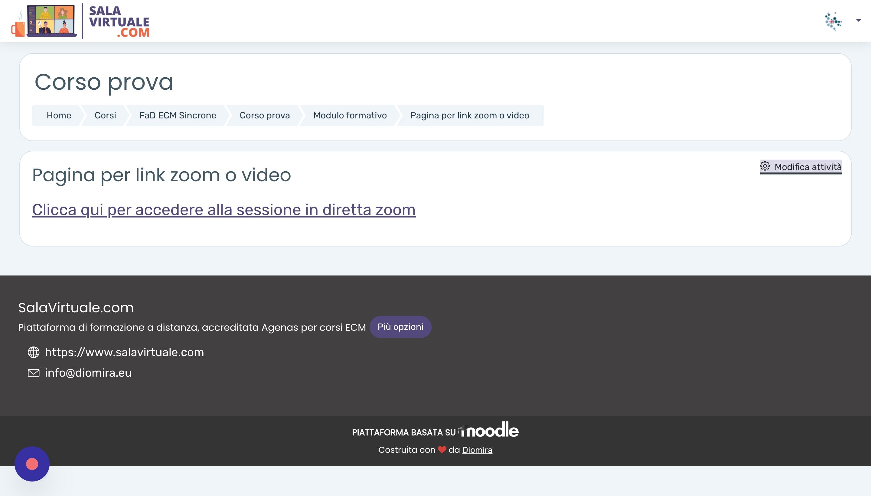 Screenshot of: Consigliamo infine di cambiare il nome dell'attivit&agrave; rispetto a quello di default (che &egrave; genericamente 