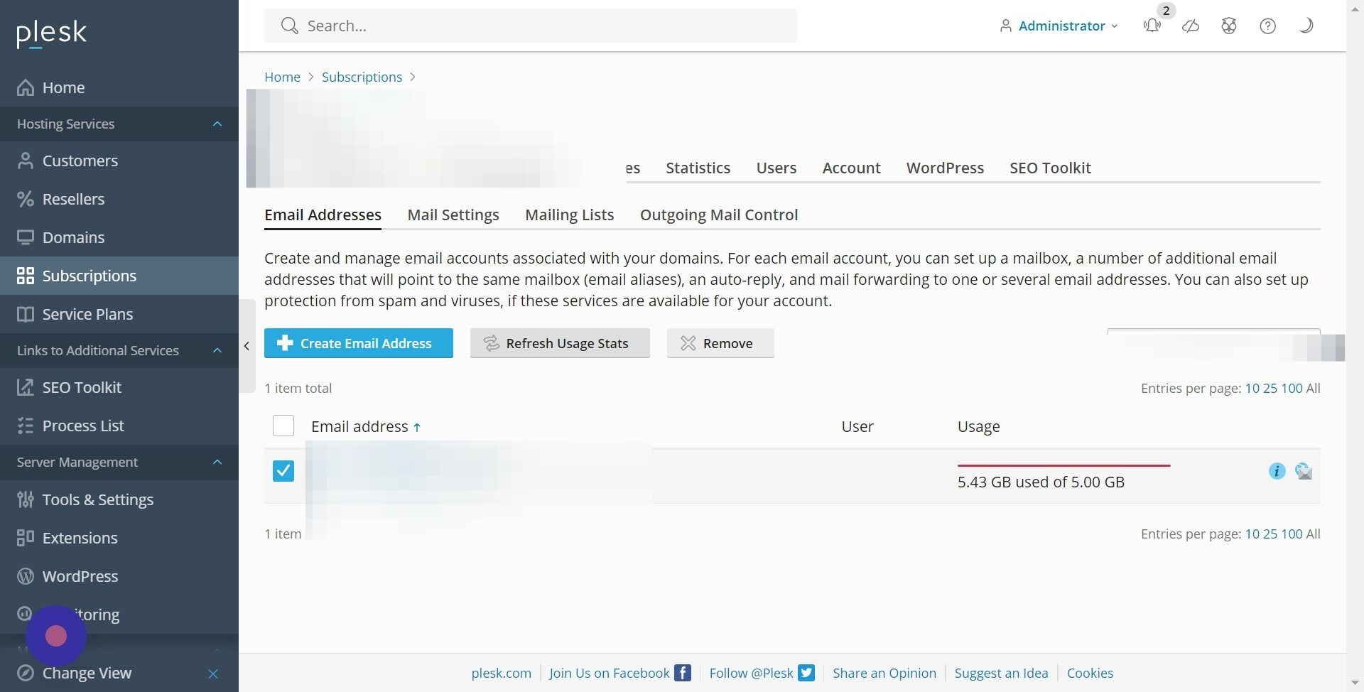 Screenshot of: wait for a while and system shall shortly share you new usages of that mailbox.